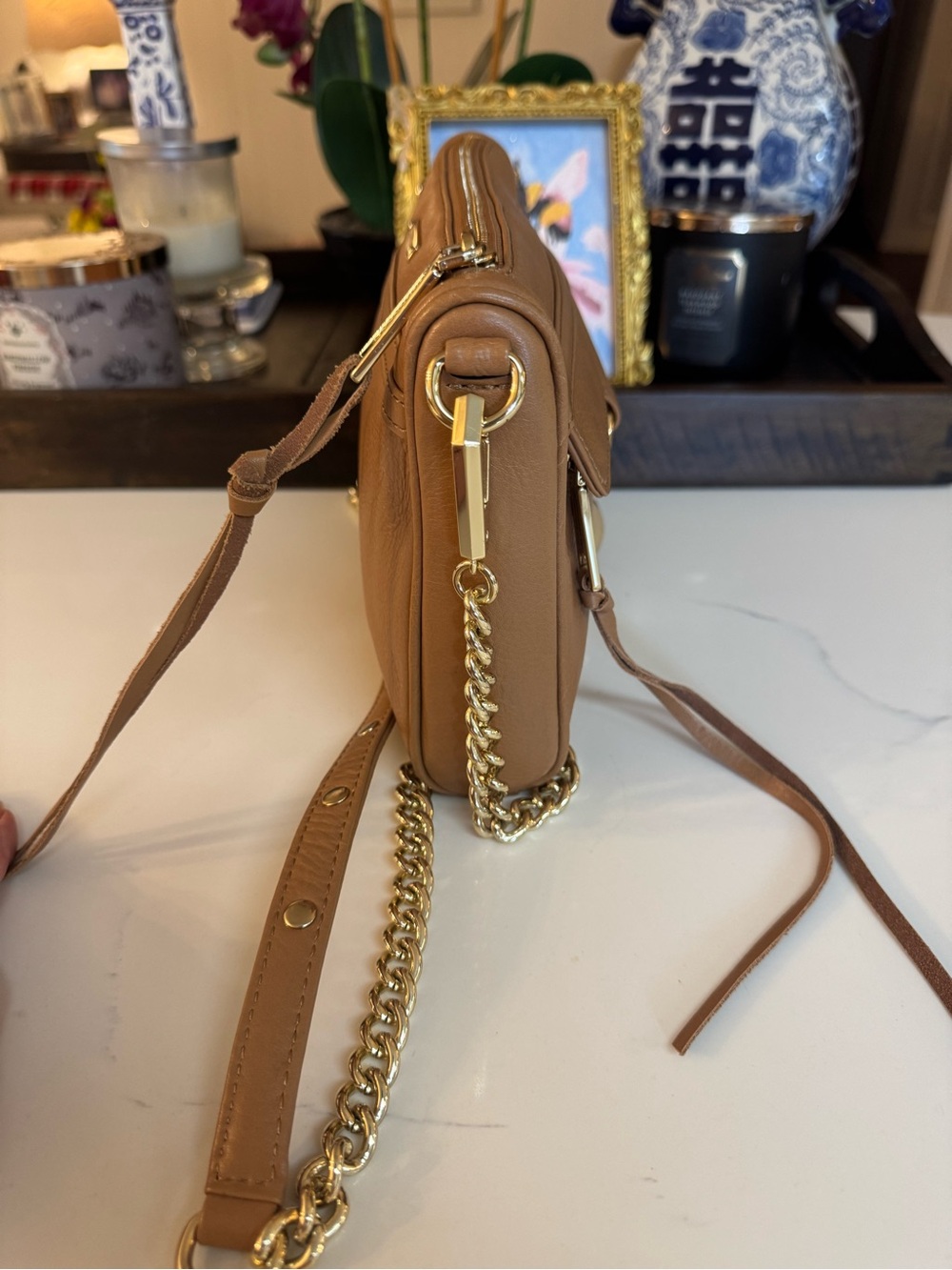 🤎 NWOT REBECCA MINKOFF TAN MINI M.A.C LEATHER CROSSBODY BAG! - Picture 8 of 13